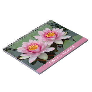 Rosa Floating Wasserlilie Lotus Notebook Notizblock