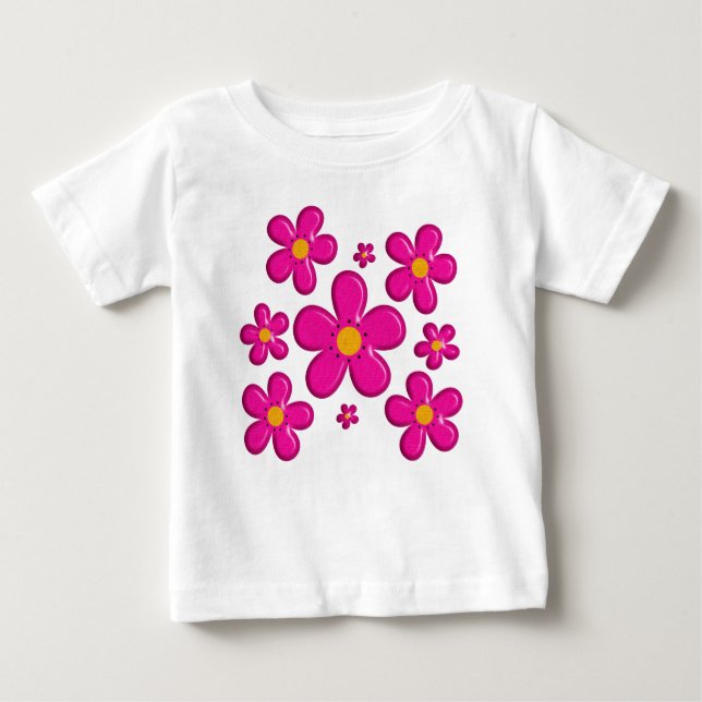 Rosa-Flor-Element Baby T-shirt (Vorderseite)
