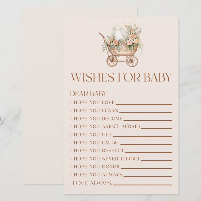 Rosa Flora Carriage wünscht sich ein Baby Dusche S (Vorne/Hinten)