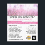 Rosa Flora, Gartenservice, Gartenbau Flyer<br><div class="desc">Rosa Blüte,  Gartenservice,  Gartenbau-Flyer Werbung durch den Business Card Store.</div>