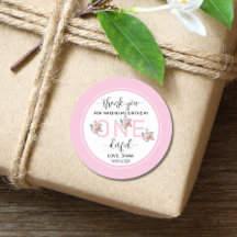 Rosa Floral 1. Geburtstag