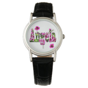 Rosa Floral-Angela-Logo, Armbanduhr