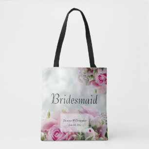 Rosa Floral auf Aquamariner Hochzeit Tasche