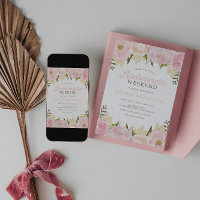 Rosa Floral Bachelorette Wochenende Ausflug