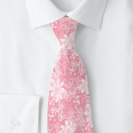 Rosa Floral Batik Krawatte