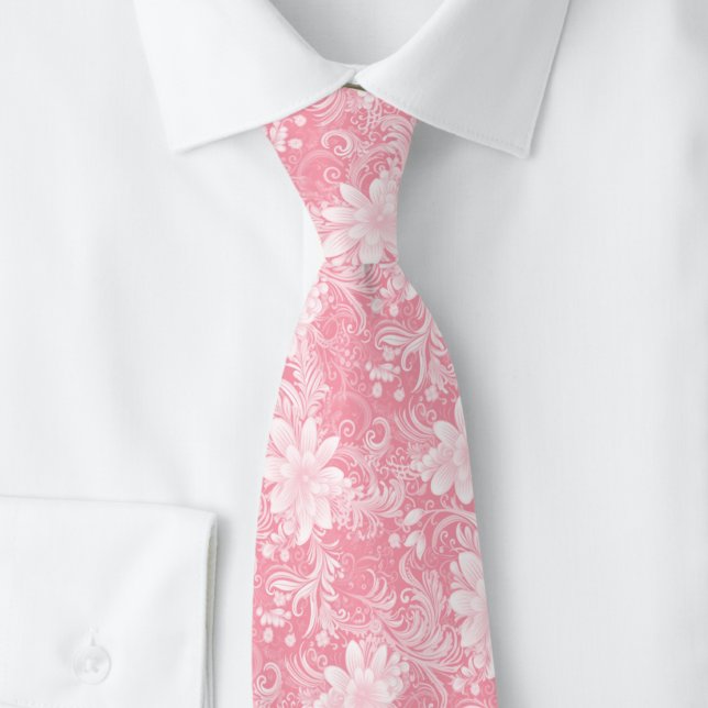 Rosa Floral Batik Krawatte (Von Creator hochgeladen)