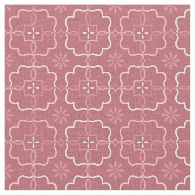 Rosa Floral | Blockmuster Stoff (Nahaufnahme)