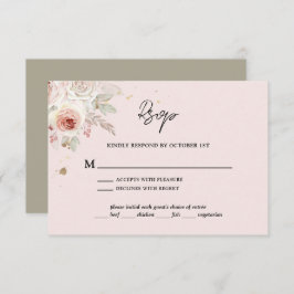 Rosa Floral Boho Rustikale Hochzeit RSVP Karte