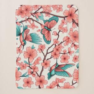 Rosa Floral Butterfly Hummingbirds Sherpadecke