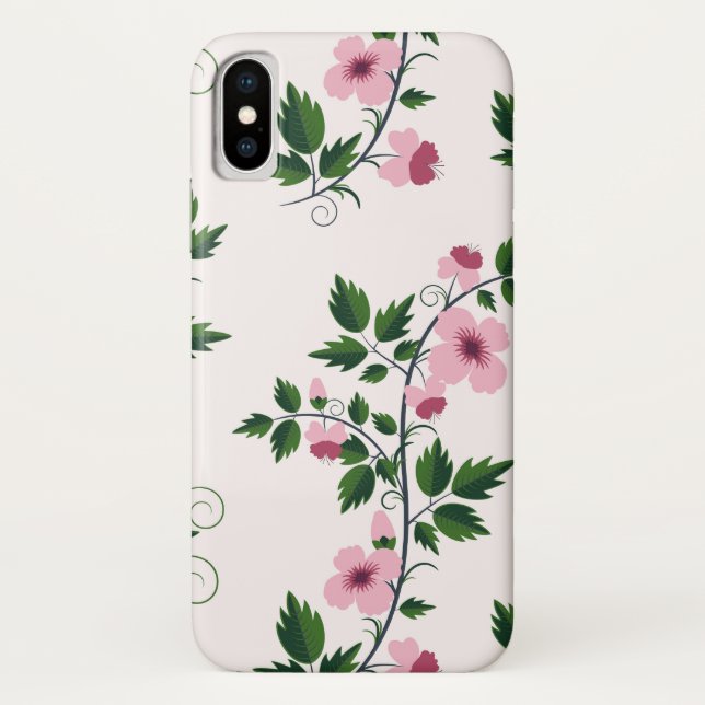 Rosa Floral Case-Mate iPhone Hülle (Rückseite)