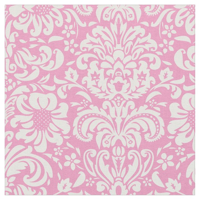 Rosa Floral Damask Stoff (Nahaufnahme)