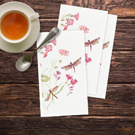 Rosa Floral Dragonfly Serviette