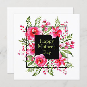 Rosa Floral Einladung