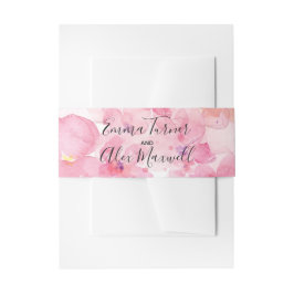 Rosa Floral | Einladung zur Hochzeit Bauchband Einladungsbanderole