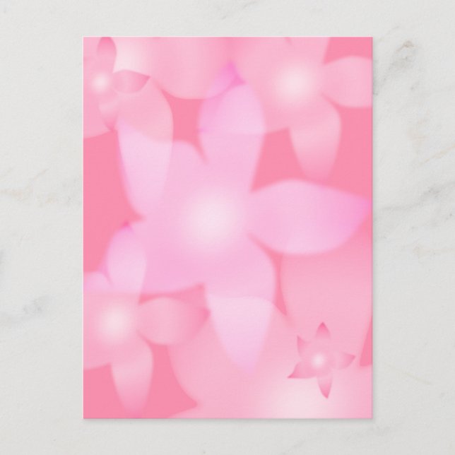 Rosa Floral Escape Postkarte (Vorderseite)