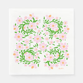 Rosa Floral (geht mit Bridal Butterfly) Servietten