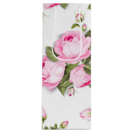 Rosa Floral Geschenktüte Für Weinflaschen
