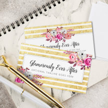 Rosa Floral & Gold Glamour Wasserfarbe Moderne Str
