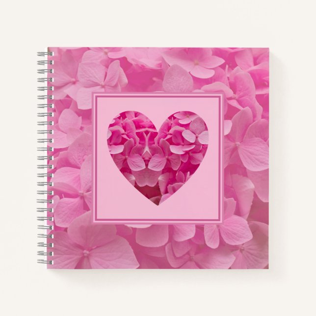 Rosa Floral Heart Journal Notizbuch (Vorderseite)