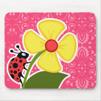 Rosa Floral, Ladybug Mousepad