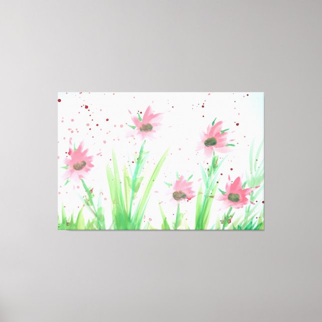 Rosa Floral Leinwanddruck (Vorderseite)