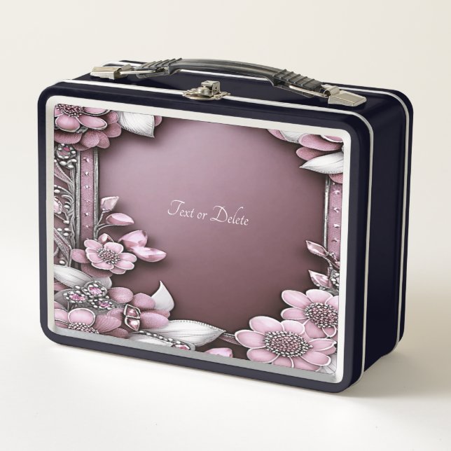 Rosa Floral Lunchbox (Vorderseite)