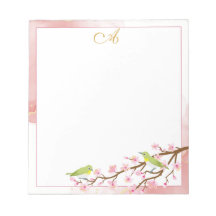 Rosa Floral mit rosa goldfarbenem Monogramm Name