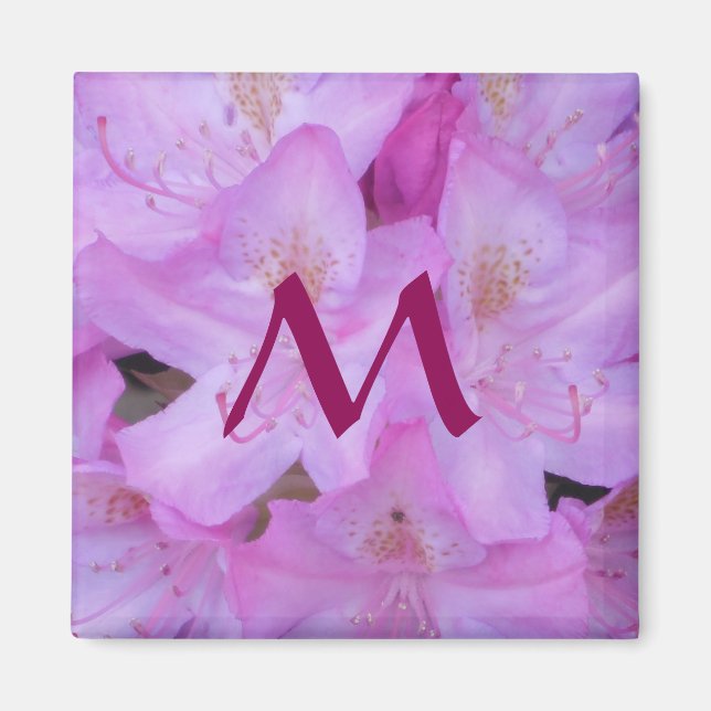 Rosa Floral Monogram Magnet (Vorne)