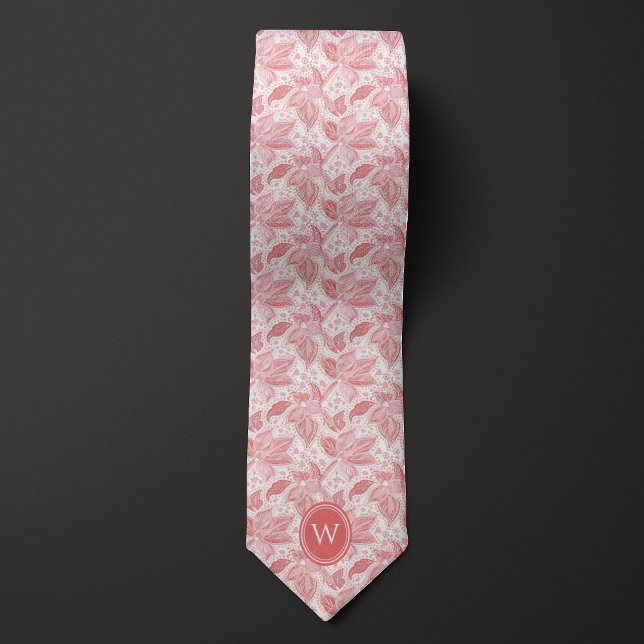 Rosa-Floral-Monogramm Krawatte (Von Creator hochgeladen)