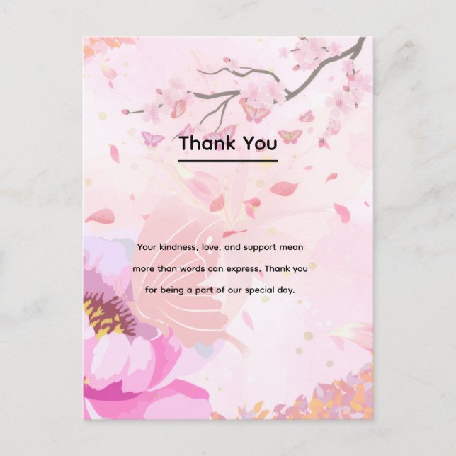 rosa floral  postkarte (Vorderseite)