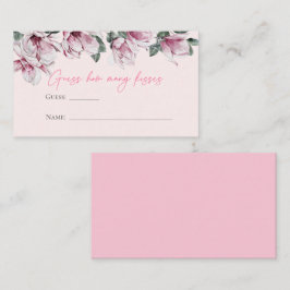 Rosa Floral | Rate Wie viele Küsse Begleitkarte