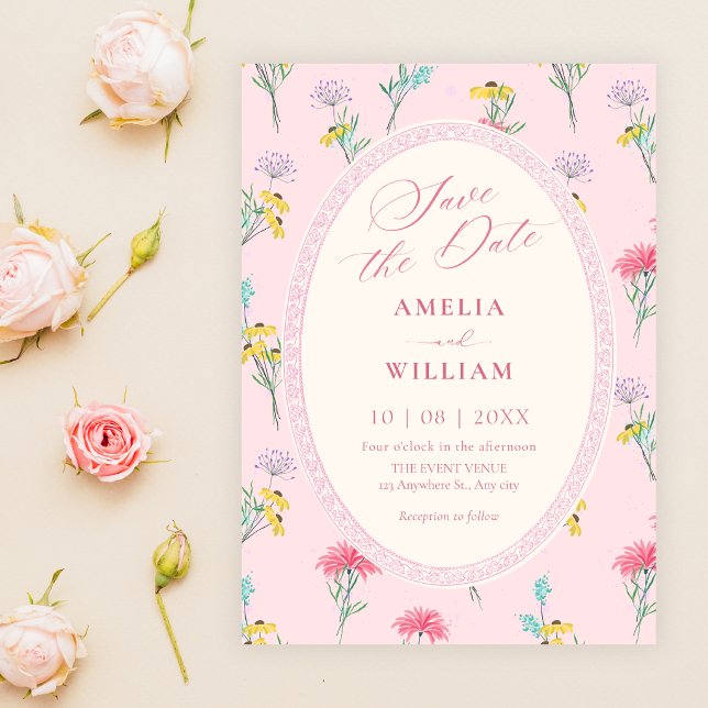Rosa floral  save the date (Von Creator hochgeladen)