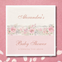 Rosa Floral Shabby Chic Christliche Babyparty