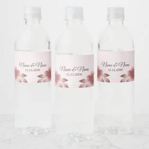 Rosa Floral Wasser Flasche Etikett