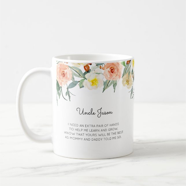 Rosa Floral werden Sie mein Vater Vorschlag Kaffeetasse (Links)