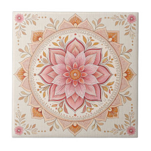 Rosa, florale 4,25"-Tile, um Platz zu begrenzen Fliese