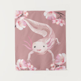 Rosa florale Axolotl-Tapete Wandteppich
