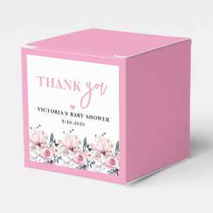 Rosa florale Baby in Bloom Baby Shower Geschenkbox Geschenkschachtel