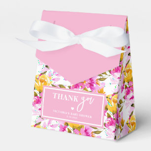 Rosa florale Baby in Bloom Babyparty Geschenkschachtel