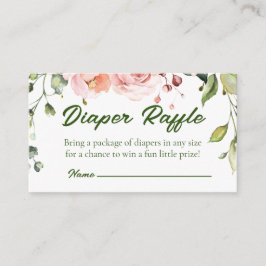 Rosa florale Babydusche Windelwaschkarte Begleitkarte