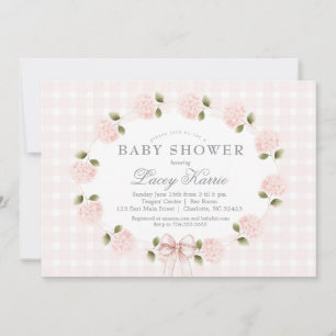 Rosa florale Babyparty-Einladung,  Einladung