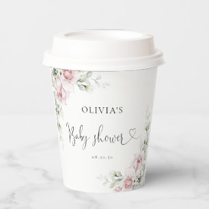 Rosa Florale Babyparty-Papierbecher Pappbecher