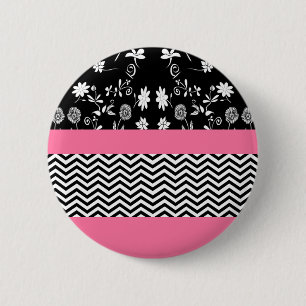 rosa florale Chevron Button