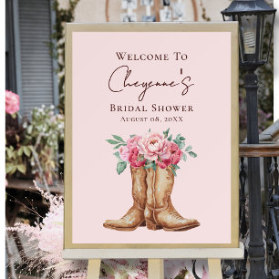 Rosa Florale Cowgirl Rustikale Hochzeitsdusche Wil Poster