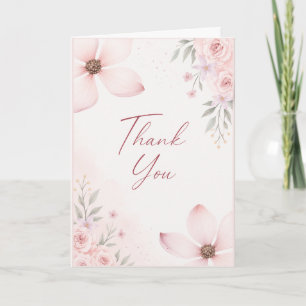 Rosa Florale Dankeskarten Karte