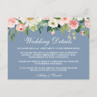 Rosa florale dunkelblaue Hochzeitdetails Beipackka