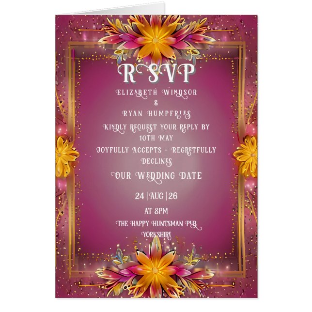 Rosa florale Elegance Hochzeitskollektion (Vorne)