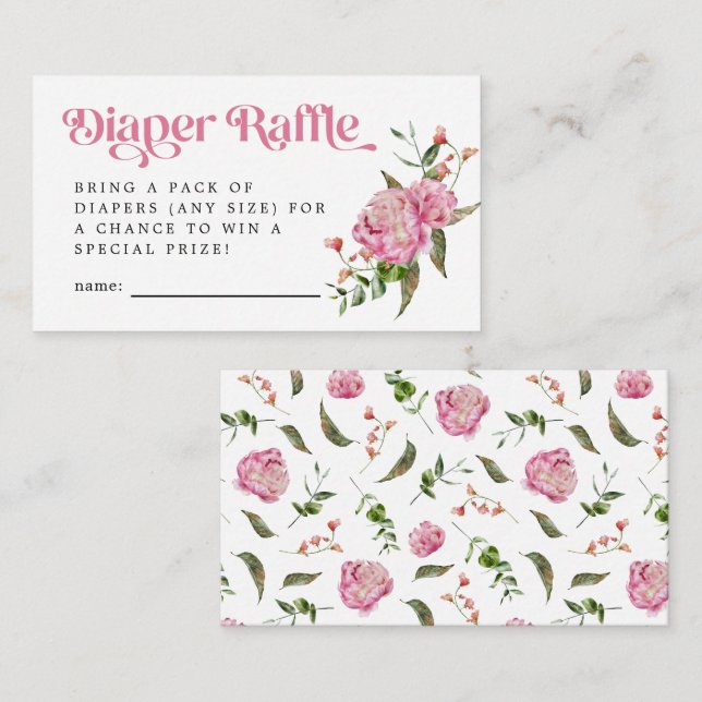 Rosa florale Faltkarte für das Faltblatt Begleitkarte (Vorne/Hinten)
