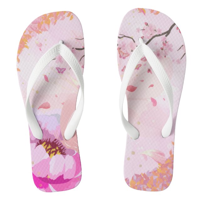 Rosa Florale Flip Flops (Fußbett)