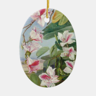 Rosa florale Frühlings-Party Dusche Frieden Liebe  Keramikornament